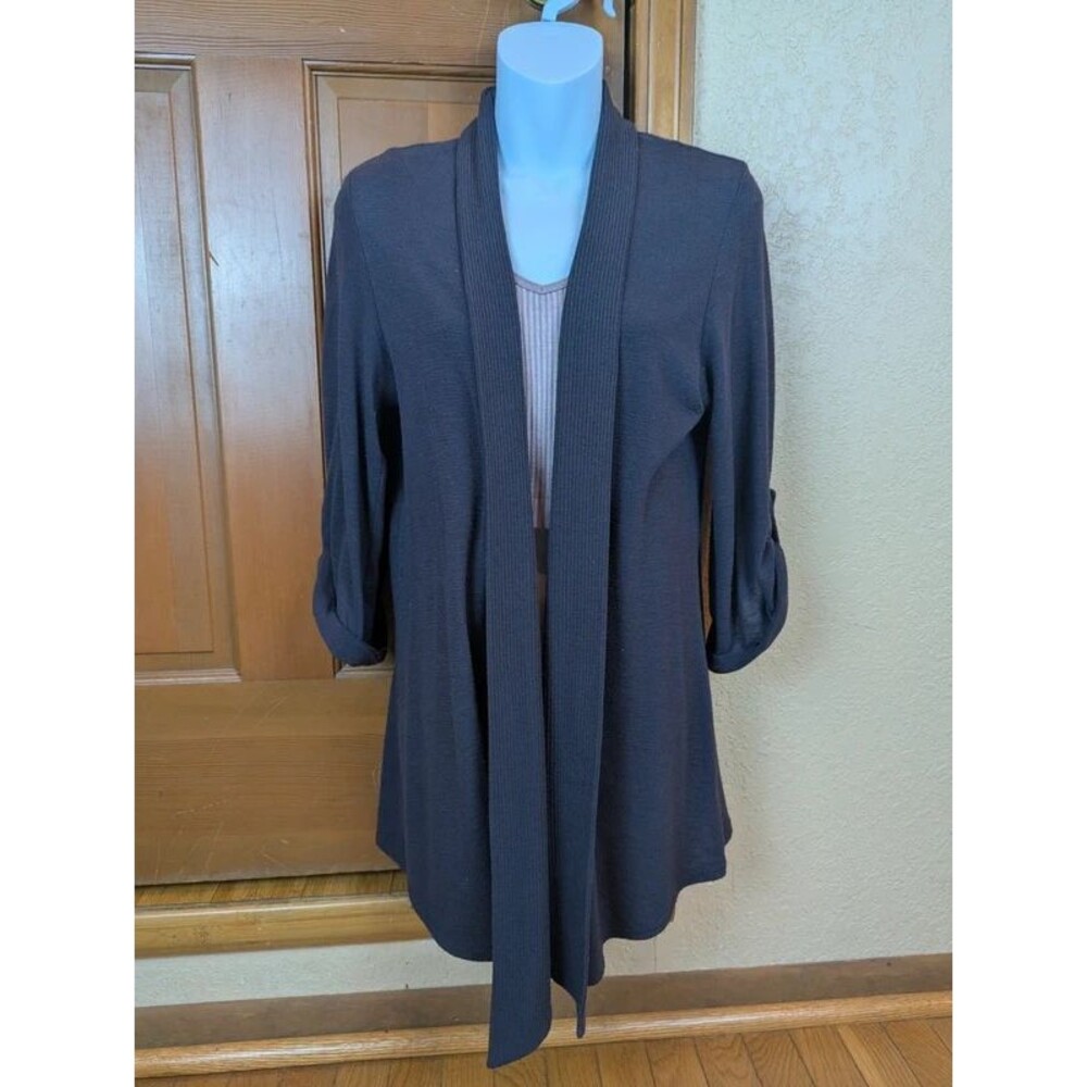 Bobeau Dusty Purple Open Front Draped Cardigan Sweater Size XL